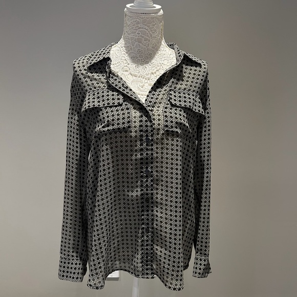 Charter Club Tops - Charter Club Black and White Button Down Shirt